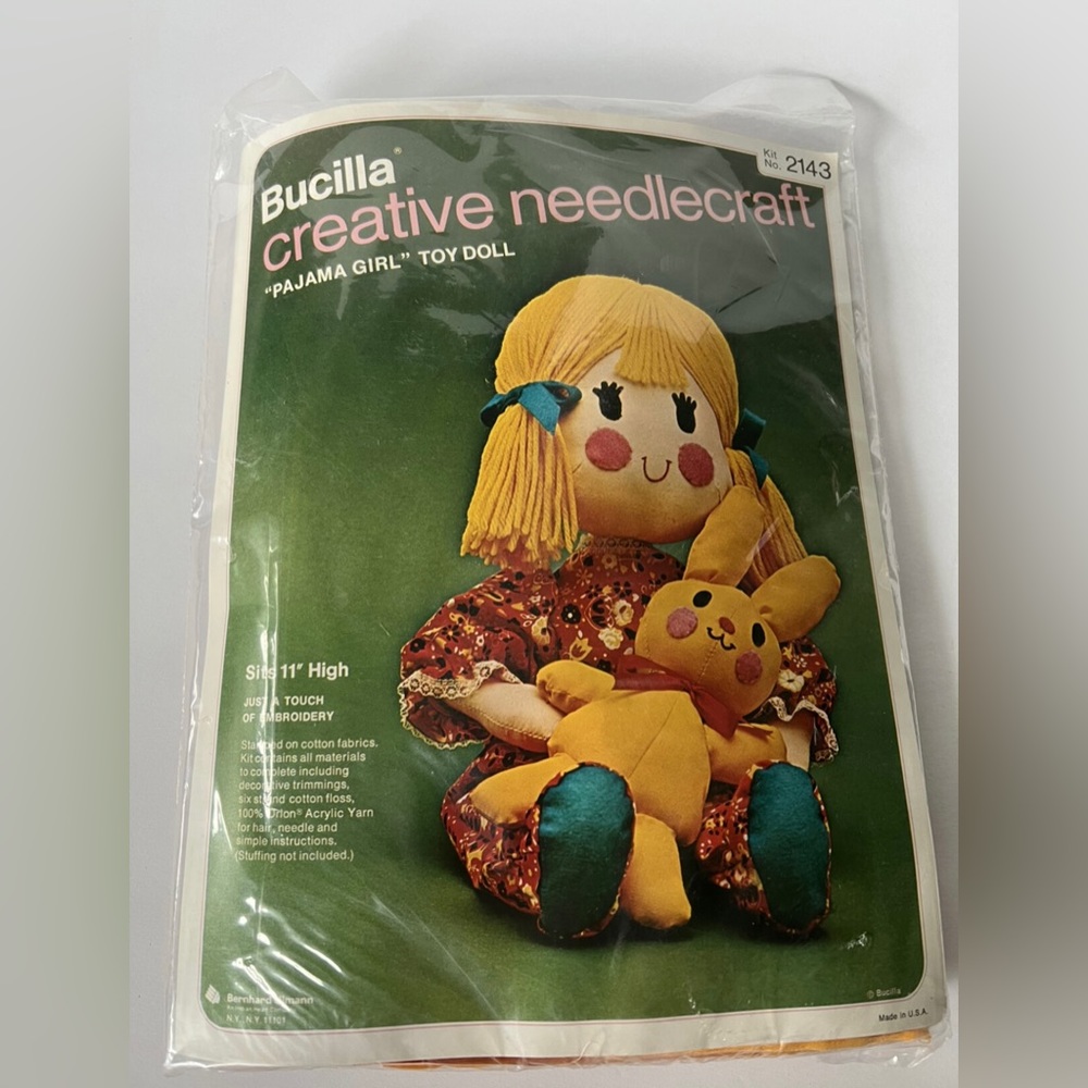 Bucilla Creative Needlecraft PAJAMA GIRL KIT #2143 DOLL Toy Brand New